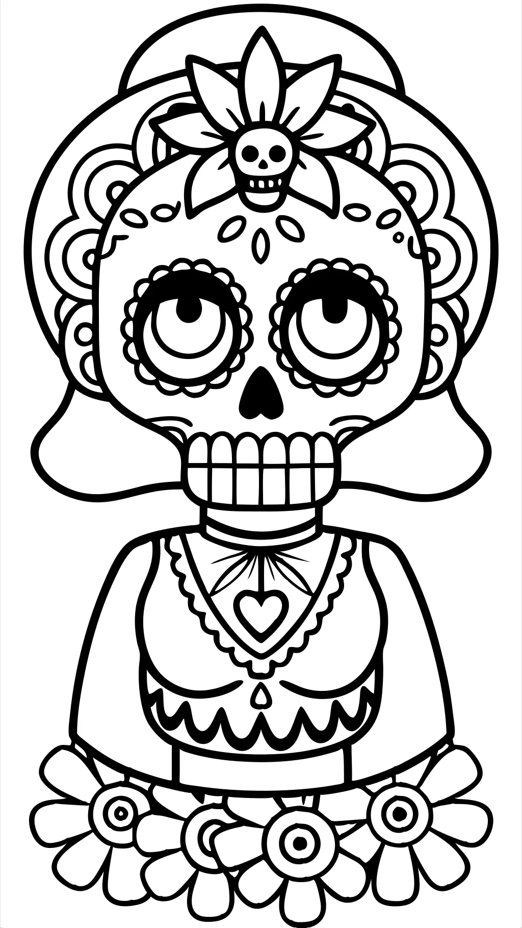 Dia de muertos para colorear